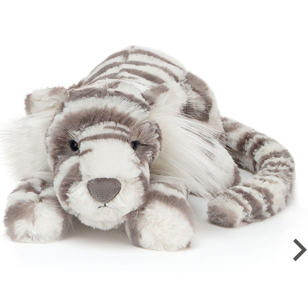 Jellycat Sacha Snow Tiger NWT